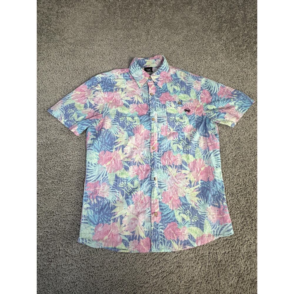SWC Shirt Mens M Multicolor Floral Short Sleeve Button Up Casual Summer